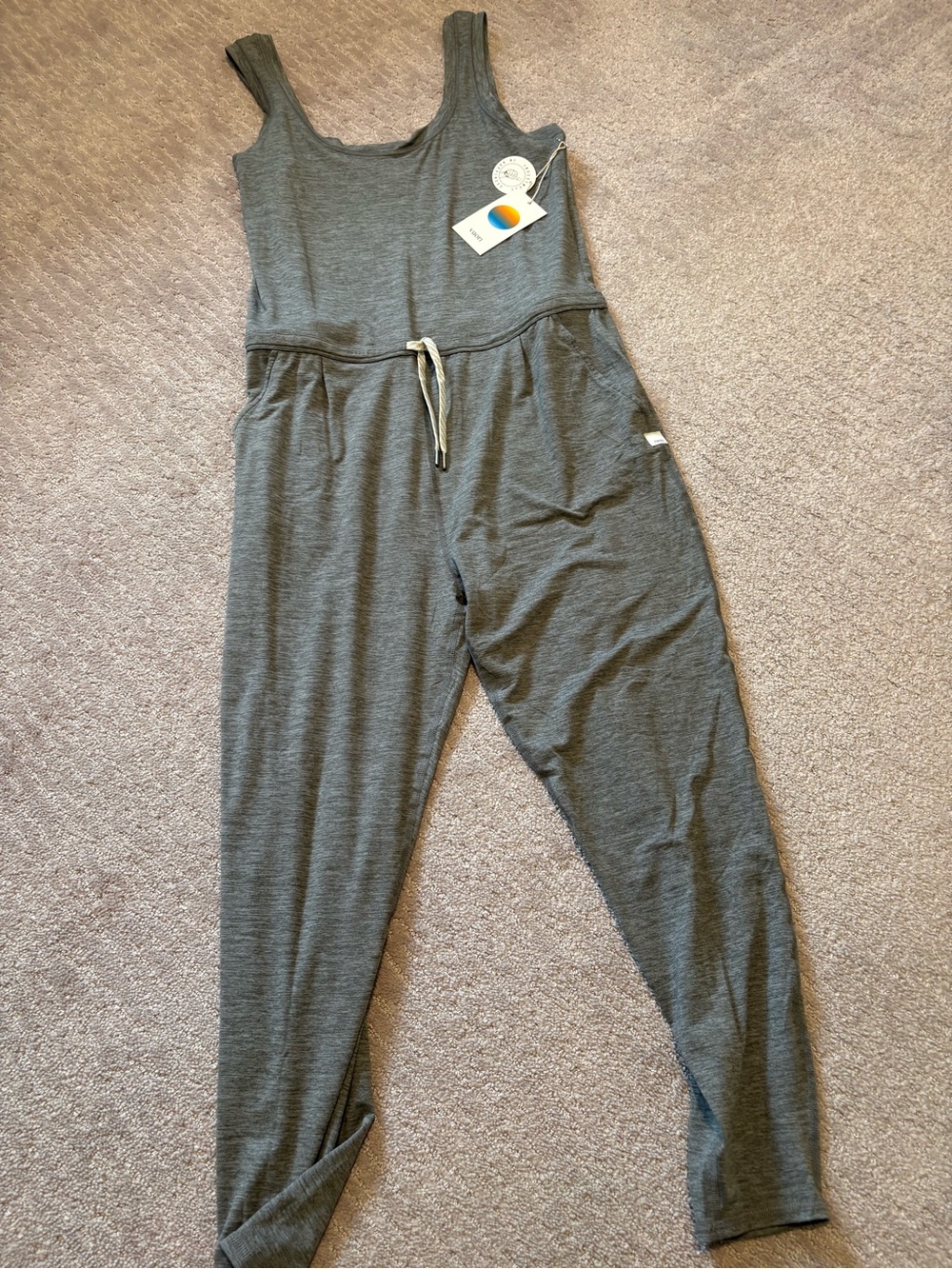 Vuori Lux Harem Jumpsuit Heather Gray. Small